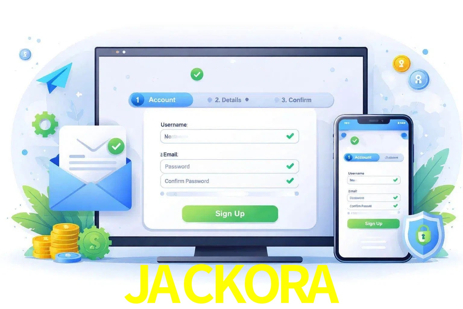 Registro de nuevo usuario y configuración de cuenta JACKORA